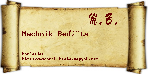 Machnik Beáta névjegykártya